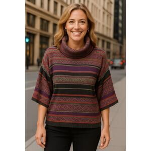 Lauren Ralph Lauren Cowl Neck Sweater Womens L Petite LambsWool Cashmere Angora